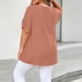 thumbnail image 5 of BSDJILFG Plus Size Tops for Women Casual Short Sleeve Button V Neck Basic T Shirt Loose Sleep Pajama Lounge Tops S-5XL, 5 of 7