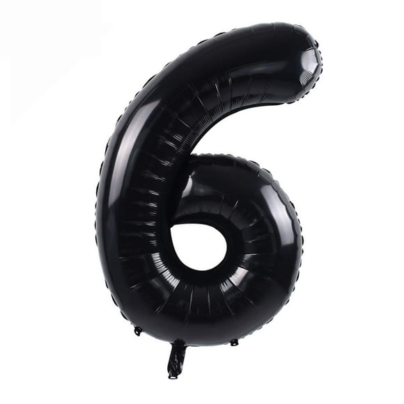 TONIFUL 40 Inch Black Large Numbers Balloons0-9,Number 6 Digital 6 Helium Balloons,Foil Mylar Big Number Balloons for Birthday Party supplies Decorations