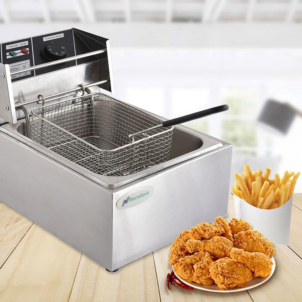 8L Commercial Electric Deep Fryer Countertop Basket French Fry Restaurant Home 