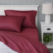 Better Homes & Gardens Signature Soft Cotton & Rayon Made from Bamboo Bed Sheet Set, Full, Merlot