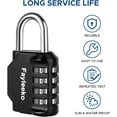 thumbnail image 4 of Combination Lock, 4 Digit Combination Padlock for School Gym Sports Locker, Fence, Toolbox, Case Cabinet Storage (1 Pack, Black), 4 of 7