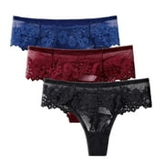 Ruidigrace Women Underwear Briefs Lace Lingerie Temptation Low-waist Thong Panties
