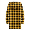 thumbnail image 5 of Zedker Elegant Plaid Prints Casual Hooded Long Sleeve Zipper Jackets for Women, Comfy Inner Fleece Hood Cord Loose Tops with Pockets,Yellow,XXL, 5 of 5