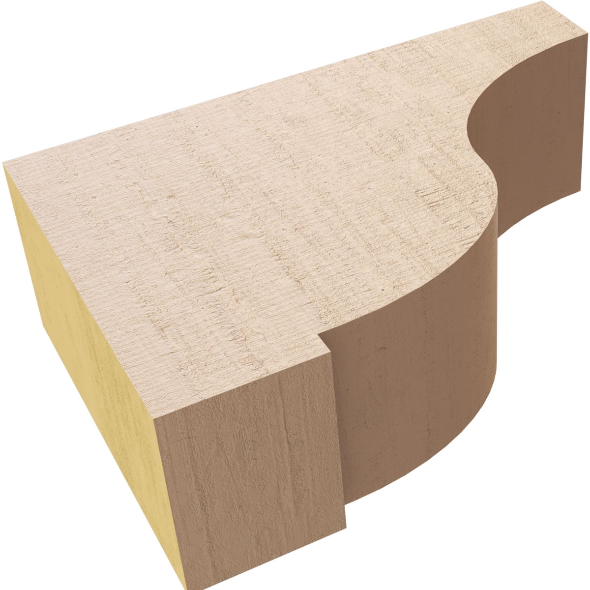 2"W x 6"D x 4"H Classic Van Buren Rough Cedar Woodgrain TimberThane Corbel, Primed Tan