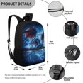 thumbnail image 5 of Yuyamidu Lightning Dragon School Backpack for Kids, American Flag Large Capacity Elementary Student Book Bag with Side Pockets for Daily Use, Travel, Outdoor Activities, 5 of 6