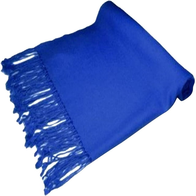 Royal Blue Solid Color Design Shawl Pashmina Scarf Wrap Stole Seconds NEW