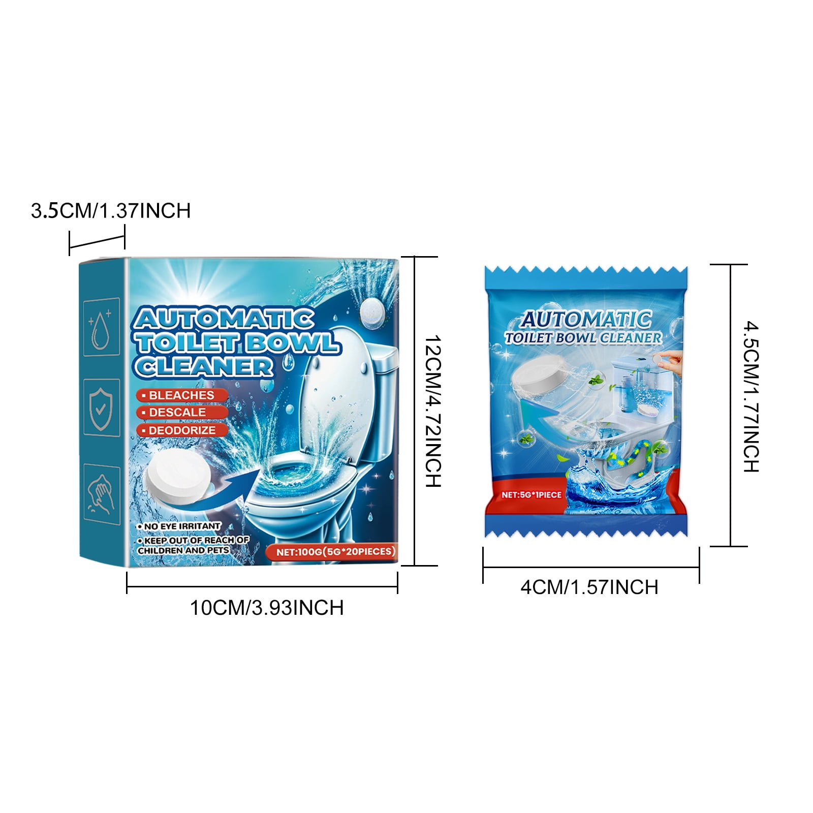 Alvantor Toilet Bowl Cleaner Tablets - Drop-In Cleaner Prevents Stains & Deodorizes - 20 Count