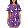 thumbnail image 1 of Balery Rainbow Lgbt Penguin Conjunto de Pijama para Mujer con Estampado, Dos Piezas de Manga Corta y Shorts, Ropa de Dormir Suave con Cuello Redondo y Bolsillos-Large, 1 of 6
