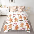 thumbnail image 2 of Manfei Kawaii Gingerbread Man 7-Piece Bedding Comforter Set,Happy Christmas King Bedding Sets,Xmas Flowers Red Berry Bed Sheets For Teens,Ultra Soft Home Decor Reversible, 2 of 8