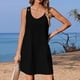 thumbnail image 4 of Vestidos de Verano Casual sin Mangas para las Mujeres Cuello Redondo Sólido Playa Boho Mini Vestidos de Sol, Poliéster, 4 of 8