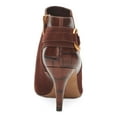 thumbnail image 3 of VINCE CAMUTO Womens Brown Crocodile Comfort Buckle Accent Selmente Almond Toe Stiletto Zip-Up Leather Booties 8.5 M, 3 of 4