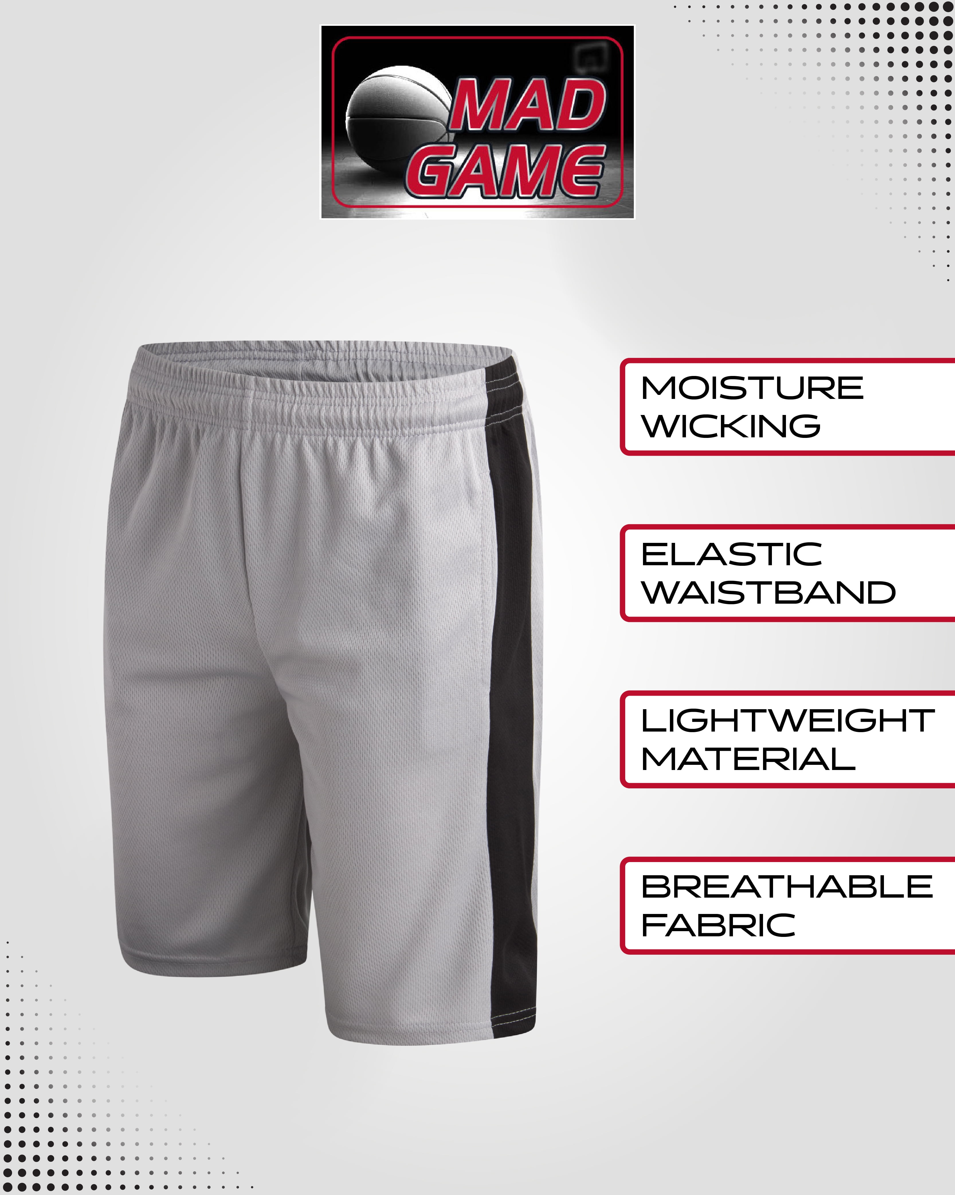 Men's Active Shorts - 3 Pack Athletic Quick Dry Gym Basketball Shorts with Side Pockets and Drawstring (Sizes: S-XL)
