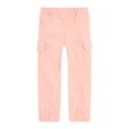 thumbnail image 3 of LittleSpring Uniform Pants for Boys Twill Cargo Pants with Elastic Waist Relaxed Fit Solid Pink Size 12, 3 of 6