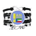 thumbnail image 1 of I Am from Equatorial Guinea Bracelet Love Accessory Twisted Leather Knitting Rope Wristband Gift, 1 of 2