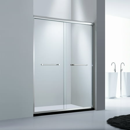Dreamwerks 60 In. W x 72 In. H Double Sliding Shower Door with Clear Glass in Chrome