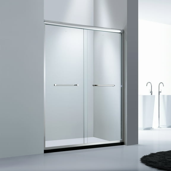 Dreamwerks 60 In. W x 72 In. H Double Sliding Shower Door with Clear Glass in Chrome