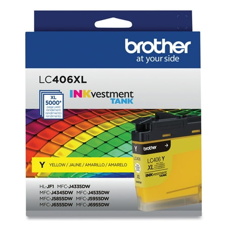 UPC: 0012502663614 | Brother Genuine LC406XLYS INKvestment High-Yield Printer Ink 5 000 Page-Yield Yellow