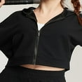 thumbnail image 3 of Women Waffle Workout Sports Jackets Solid Color Zip Yoga Track Hoodies, 3 of 5
