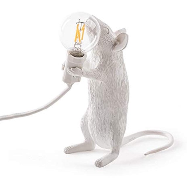 Retro Råtta Bordslampa Mus Skrivbordsljus Bedside Resin Möss Lampa Varmrumsdekor E12 Sockel- Perfet