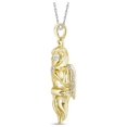 thumbnail image 2 of FB Jewels 10k Yellow Gold Diamond Mens Womens Small Guardian Angel Cherub Charm Pendant 1/20 Cttw, 2 of 2
