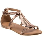 Nanette Lepore O-NL81563SCHAM11 Girls Open Toe Bow Sandals, Champagne - Size 11