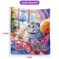 thumbnail image 5 of Watercolor Hello Winter Scottish Fold Chill Christmas Welcome Quilt Blanket Cat Lover Kitten Owner Gifts Cozy Comforter Throw Blanket - 00016, 5 of 5