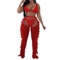 thumbnail image 3 of 1 98% Polyester 2% Spandex Sexy Mesh Beaded Wood Ear Trio Set, 3 of 7