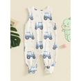 thumbnail image 3 of FEORJGP Toddler Baby Boys One-piece Romper 0 3M 6M 12M 18M Infant Sleeveless Tank Overalls Casual Summer Dinosaur/Truck Print Jumpsuits Crew Neck Bodyoy Fashion Casual Cute Clothes for Daily, 3 of 6