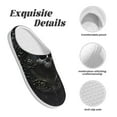 thumbnail image 5 of Lsque Ornate Dark Skull Book Pattern Womens Comfort Cotton on Scuff With Memory Foam and Anti-skid Sole Slipper-44/45, 5 of 7
