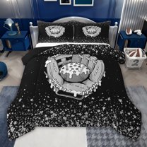 jejeloiu Ball Sport Games Queen Comforter Set,Baseball Theme Bedding Comforter Set For Teens Kids Reversible 3-Piece