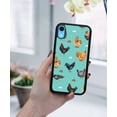 thumbnail image 5 of WIRESTER Shockproof Soft Rubber Cover Case for Apple iPhone XR 6.1", Barnyard Chicken Roosters Teal Background, 5 of 5