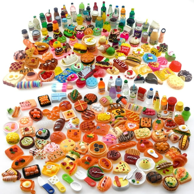 Botellas de comida y bebida en miniatura, 100 unidades, para casa de muñecas