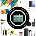thumbnail image 4 of Cauagu Starfish On Checkered Background Pattern Canvas Tote File Bag, Zipper Tote Bag Business Briefcase Document Bag with Handle A4 File Organizer Laptop Bag for Travel and Work, 4 of 8