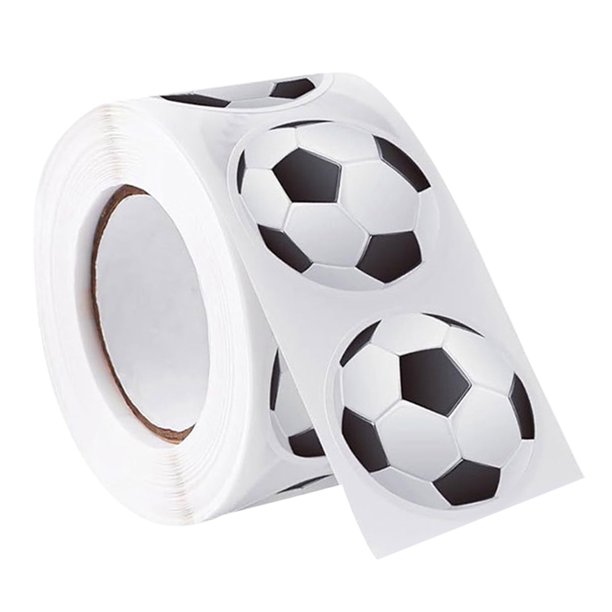 BESTYASH 500Ud Etiquetas Adhesivas Impermeables De Fútbol Para Bolsas De Fiesta Y Scrapbooking