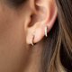 thumbnail image 5 of Aretes de brazalete chapados en oro con circonitas cúbicas JAMW Sencillez, 5 of 5