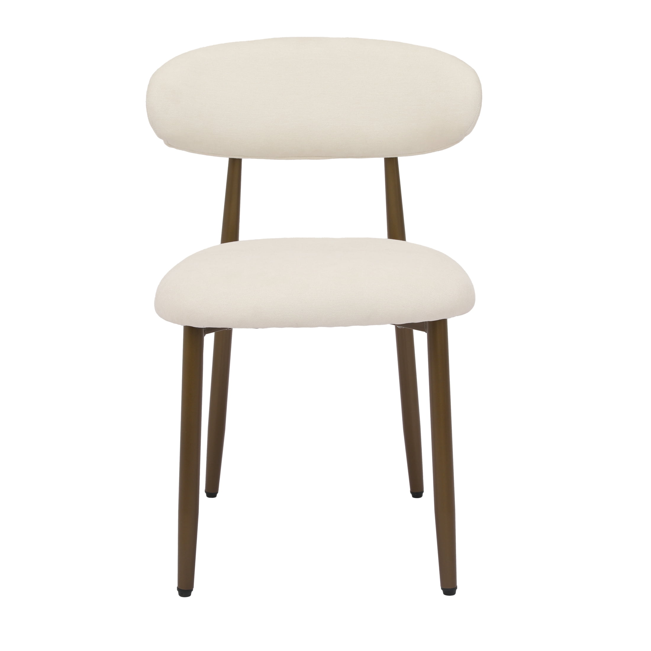Vinform Upholstered Dining Chairs Set of 2, Fabric Metal Chair for Dining Room, Beige