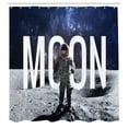 thumbnail image 3 of Ambesonne Moon Shower Curtain, Big Bang in Outer Space, 69"Wx70"L, Grey Blue, 3 of 5