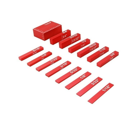 

15pcs Setup Blocks Height Gauge Set Precision Aluminum Setup Bars Router Table Saw Accessories 1/16 Woodworking Set Up