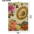 thumbnail image 3 of FMSHPON Vintage Rose Gramophone Clipboard Hardboard Wood Nursing Clip Board and Pull for Standard A4 Letter 13x9 inches, 3 of 7