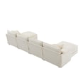 thumbnail image 2 of 136" Chenille Modular Sectional Sofa with Deep and Wide Seat, U-Shaped Cloud Couch Set with Double Cushions, 6 Seat Sofa with Movable Ottoman, Oversized Indoor Furniture (White), 2 of 10