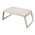 thumbnail image 4 of Plateau de Service pour Ordinateur Portable Réglable avec Porte-Gobelet, Tiroir, Plateau de Genoux, Table beige, 4 of 9