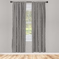 thumbnail image 4 of Ambesonne Abstract Window Curtains, Azulejo Mosaic Composition, Each 28" W x 95" L, Black Off White, 4 of 4