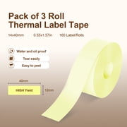 IAMSTECH Label Maker Tape D30 Q31 Q32 Q30S Q30, Yellow Blue Green set Sticker Thermal Paper, Long Self-Adhesive Label Tape, 15mm x 7m (0.59inch x 275.59inch) Continuous Paper, 3 Roll