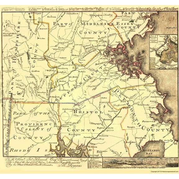 Historic Revolutionary War Map - American Theatre - Hancock 1775 - 23 x 32.74 - Vintage Wall Art