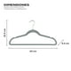 thumbnail image 2 of Set de 50 Ganchos Metálicos para Ropa PERFECT SPACE con Recubrimiento Antideslizante de Terciopelo y Gancho Giratorio 360° (Gris), 2 of 5