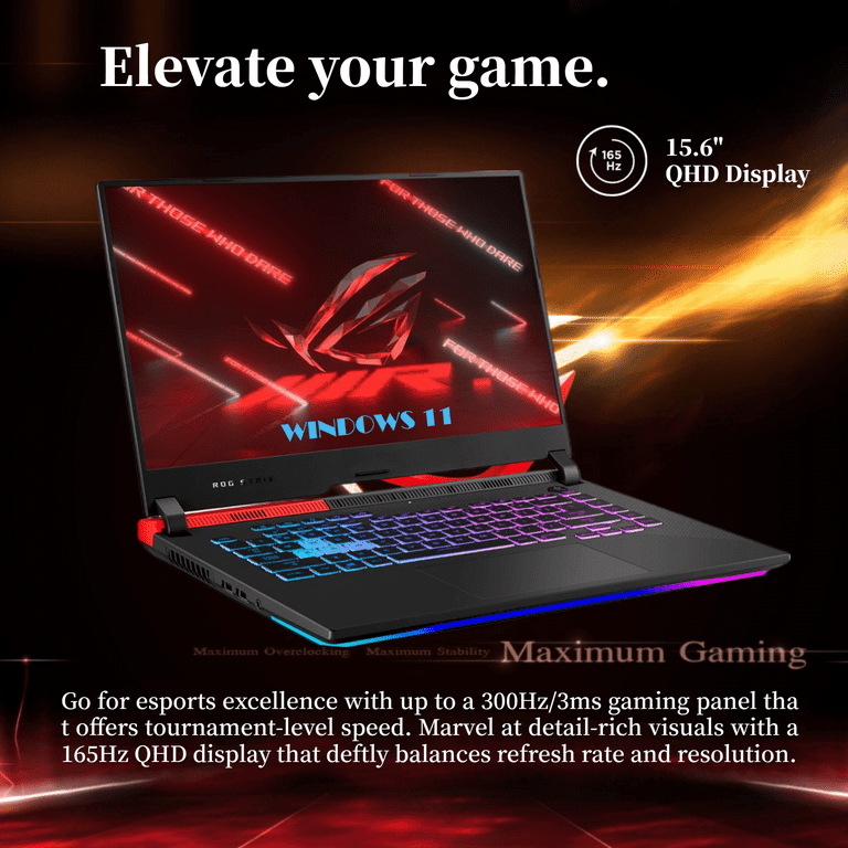  ASUS ROG Strix G15 (2021) Advantage Edition Gaming Laptop,  15.6 300Hz FHD Display, Radeon RX 6800M GPU, AMD Ryzen 9-5900HX, RGB  Keyboard, Windows 10, 16GB RAM ?512GB PCIe SSD : Electronics