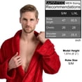 thumbnail image 3 of Men's Soft Plush Fleece Classic or Hooded Robe with Front Pockets, 3 of 7