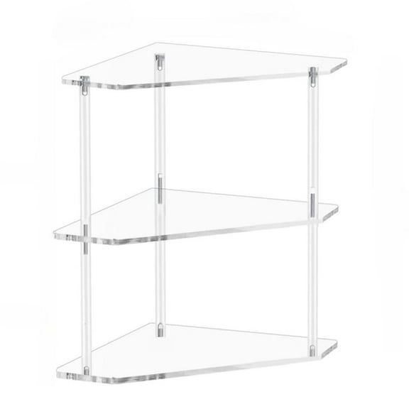 Rvaymup Acrylic Storage Rack Three Layer Corner Stand for Living Room Bedroom Bathroom