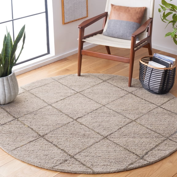 Safavieh Himalaya Zoe Geometric Wool Area Rug, Ivory, 6' x 6' Round