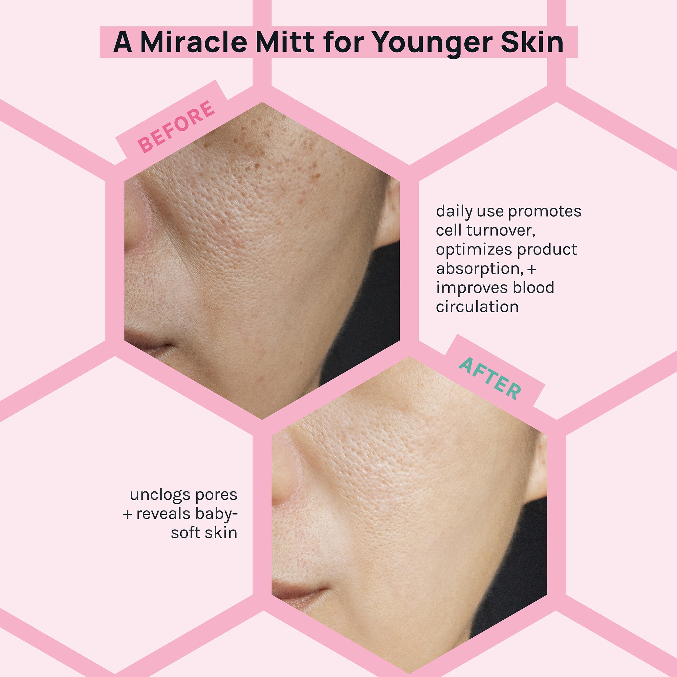 a2o Lab Clear Skin Exfoliating Face Mitt, For All Skin Types